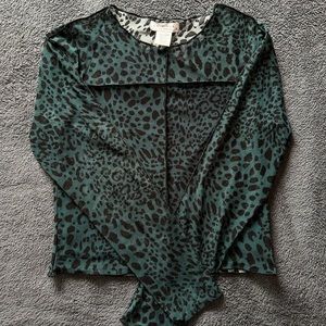 Long sleeve sheer top